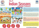 4-in-1 Indian Seasons Jigsaw Puzzle for Kids - 35 Pieces Each