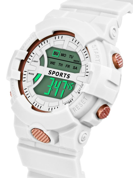 Kids LED Backlight Analogue and Digital Multi Function Watch White