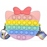 Pop It Kitty Cat Shape Silicone Sling Bag for Girls & Boys