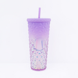 Studded Embossed Water Bottle with Straw - 720ml