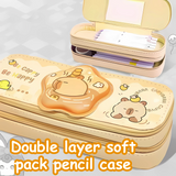 3D Cartoon Printed 2 Layer Pencil Case For Kids