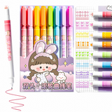 Plastic Double-Head Roller Marker Pen Set - 8 Pieces