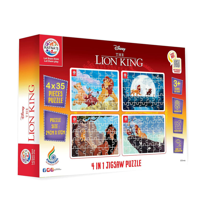 4-in-1 Disney Jigsaw Puzzle (Lion King) for Kids (4 x 35 Pieces)