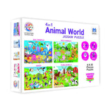 4-in-1 Animal World Jigsaw Puzzle Set - 35 Pieces Each