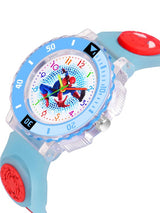 Kids - Boys Patterned LED Dial & Straps Analogue Watch - Spider SkyBlue