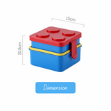 Lego Double Layer Decker Lunch Box | Blue Color-1500ml | Stackable, Leak-Proof Bento for Kids & Travel