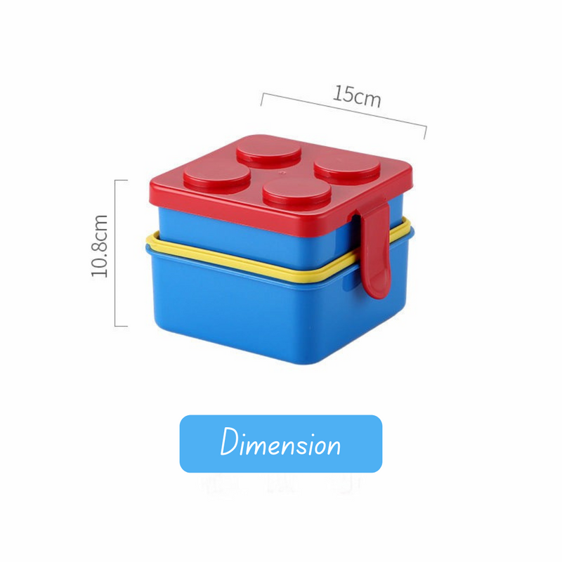 Lego Double Layer Decker Lunch Box | Blue Color-1500ml | Stackable, Leak-Proof Bento for Kids & Travel