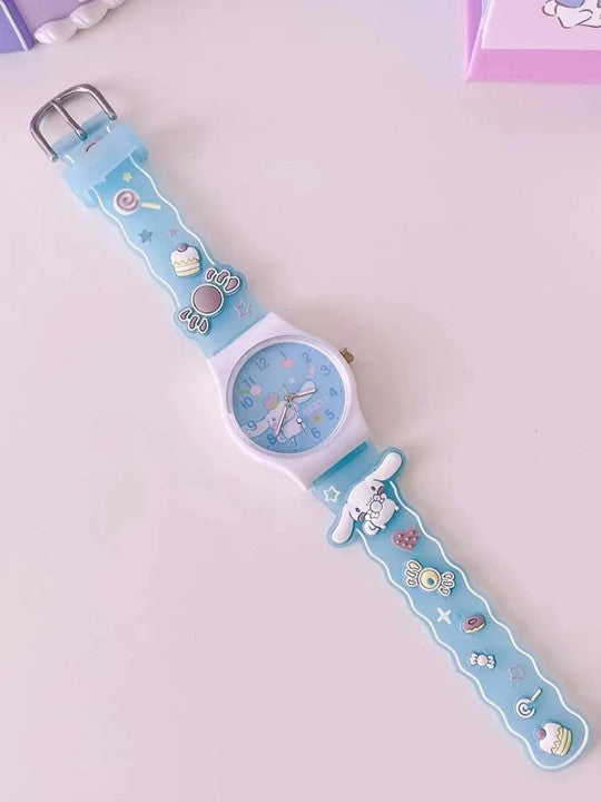 Girls Printed Dial & Straps Analogue Watch Cinna Blue