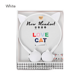 Cute Cat Ear Headphones with LED Lights & Tangle-Free Cord for Kids