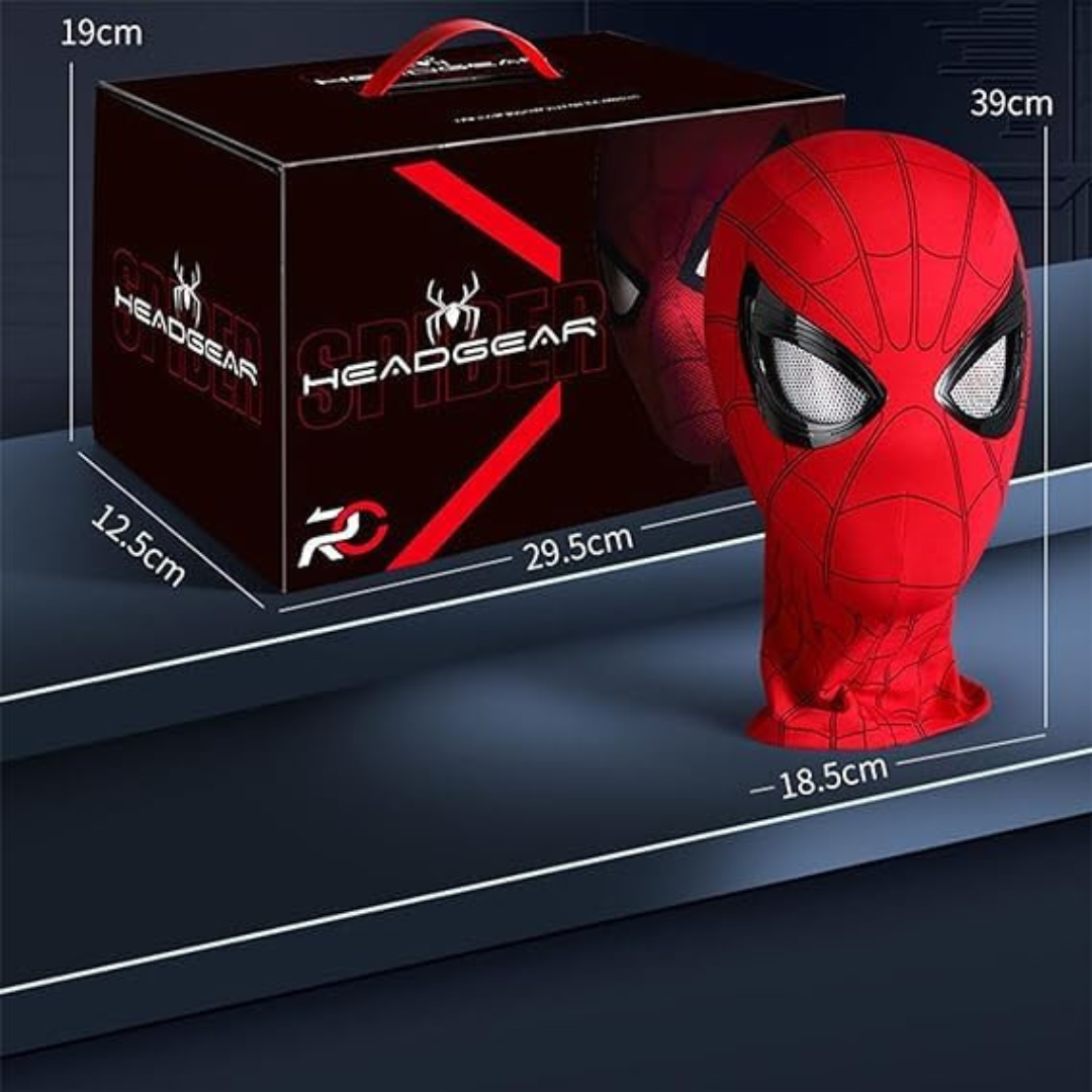 SpiderVision Luxe Mask | Black Color | Spider-Man Mask with Moving Eyes for Realistic Cosplay