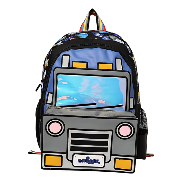 3D Design Backpack with Front Pocket for Kids- Bus Theme