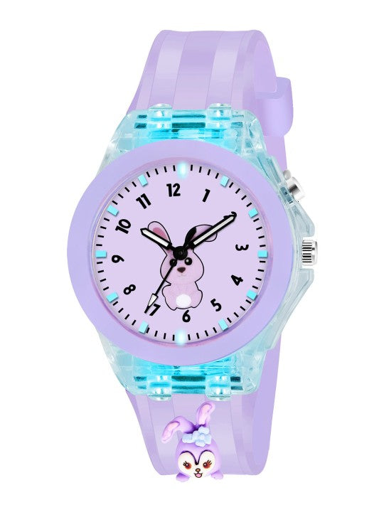 Printed Dial & Straps Scratch Resistant Analogue Watch LED Rabbit