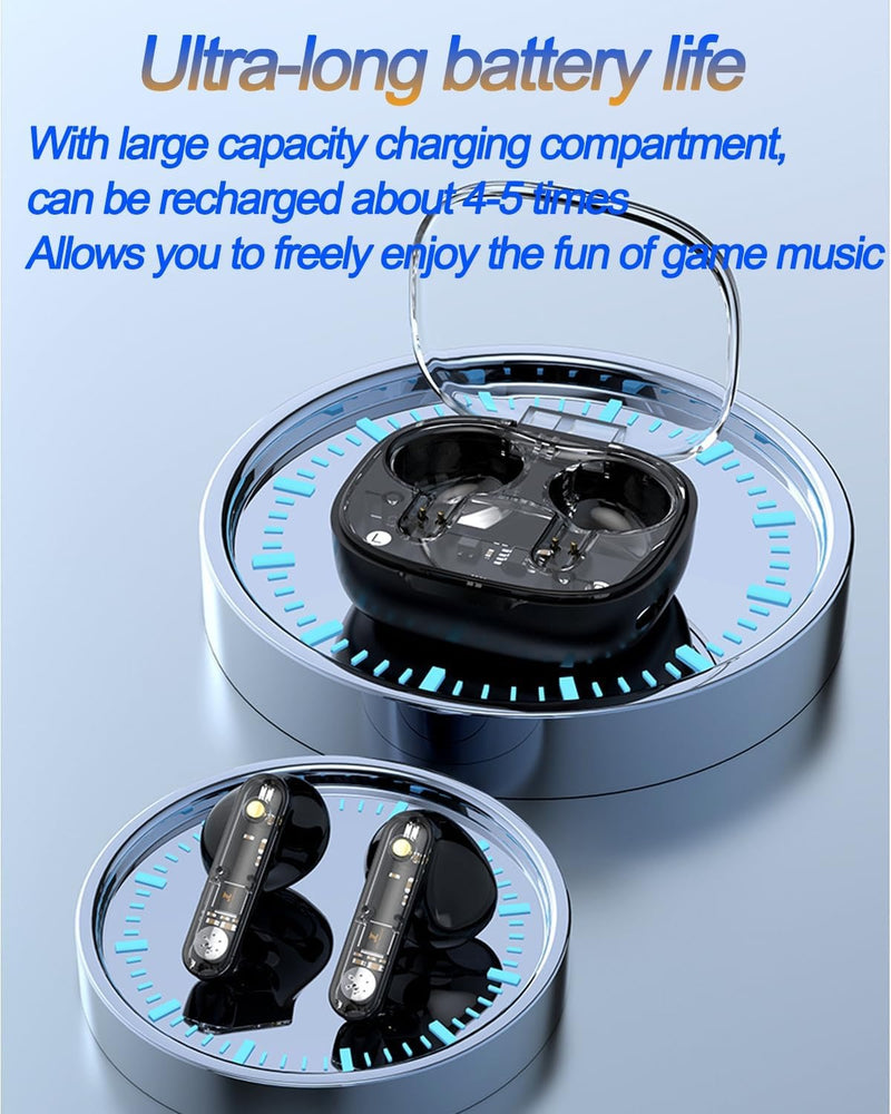 LY80 Wireless Bluetooth Earbuds | HiFi Stereo Sound, ENC Noise Cancellation, Fast Charging, IP7 Waterproof, Touch Control, Transparent Design with Mic