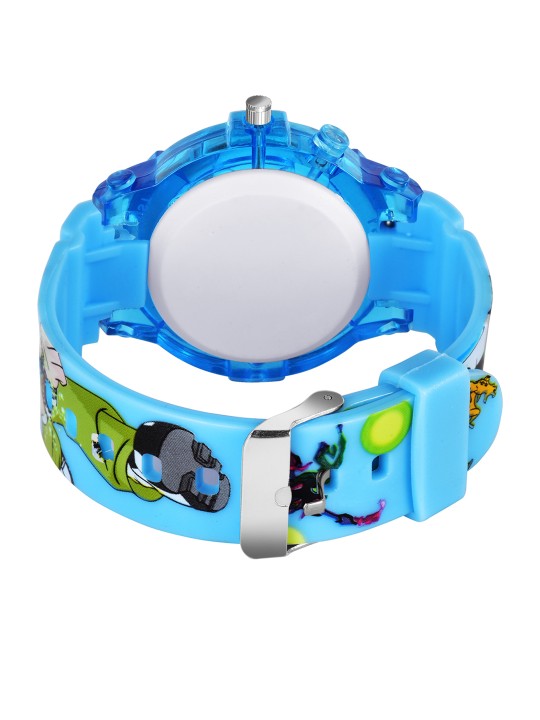 Boys Printed Dial & Rubber Strap Analogue Watch - Ben10 SkyBlue