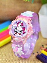 Girls Patterned Dial & Strap Digital Multi Function Watch FlyUnicorn Purple