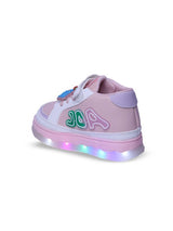 Unisex Kids Printed PU Sneakers – Pink with Velcro Fastening