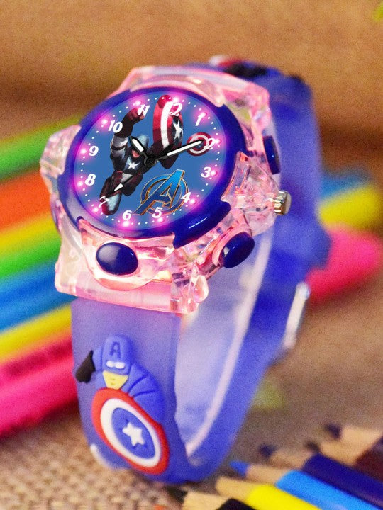 Boys Printed Dial & Straps Analogue Watch Captain Black