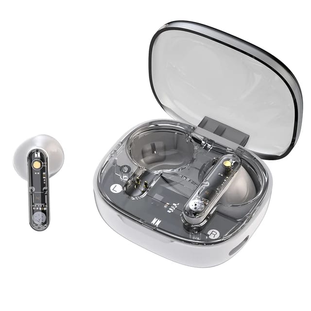 LY80 Wireless Bluetooth Earbuds | HiFi Stereo Sound, ENC Noise Cancellation, Fast Charging, IP7 Waterproof, Touch Control, Transparent Design with Mic