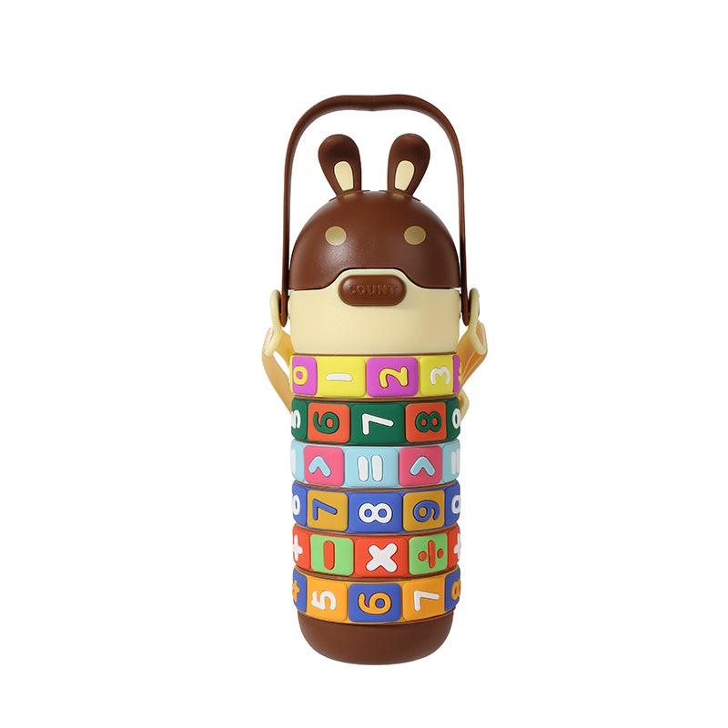 Kids Premium 14oz Math Water Bottle with Silicone Spout - Leak-Proof, Insulated, and Educational