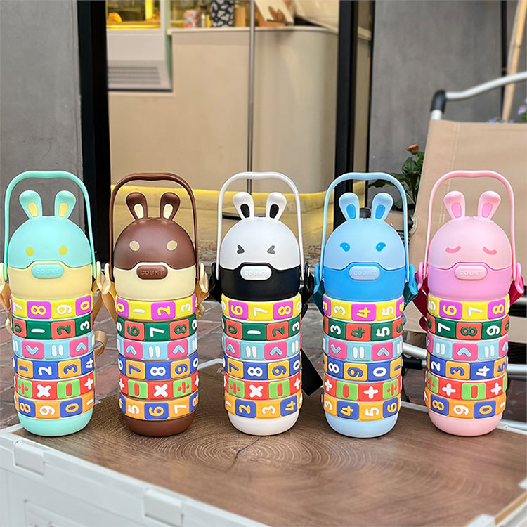 Kids Premium 14oz Math Water Bottle with Silicone Spout - Leak-Proof, Insulated, and Educational
