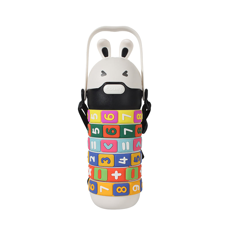 Kids Premium 14oz Math Water Bottle with Silicone Spout - Leak-Proof, Insulated, and Educational