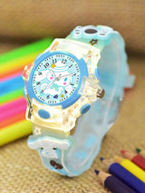 Girls Printed Dial & Straps Analogue Watch Cinna Blue