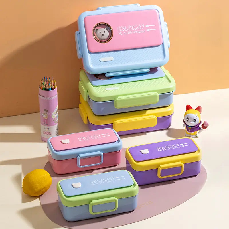 Lovely Bunny Theme Premium Quality Lunch Box with Cutlery – 900ml