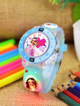 Girls Patterned Dial & Straps Analogue Watch Barbie SkyBlue