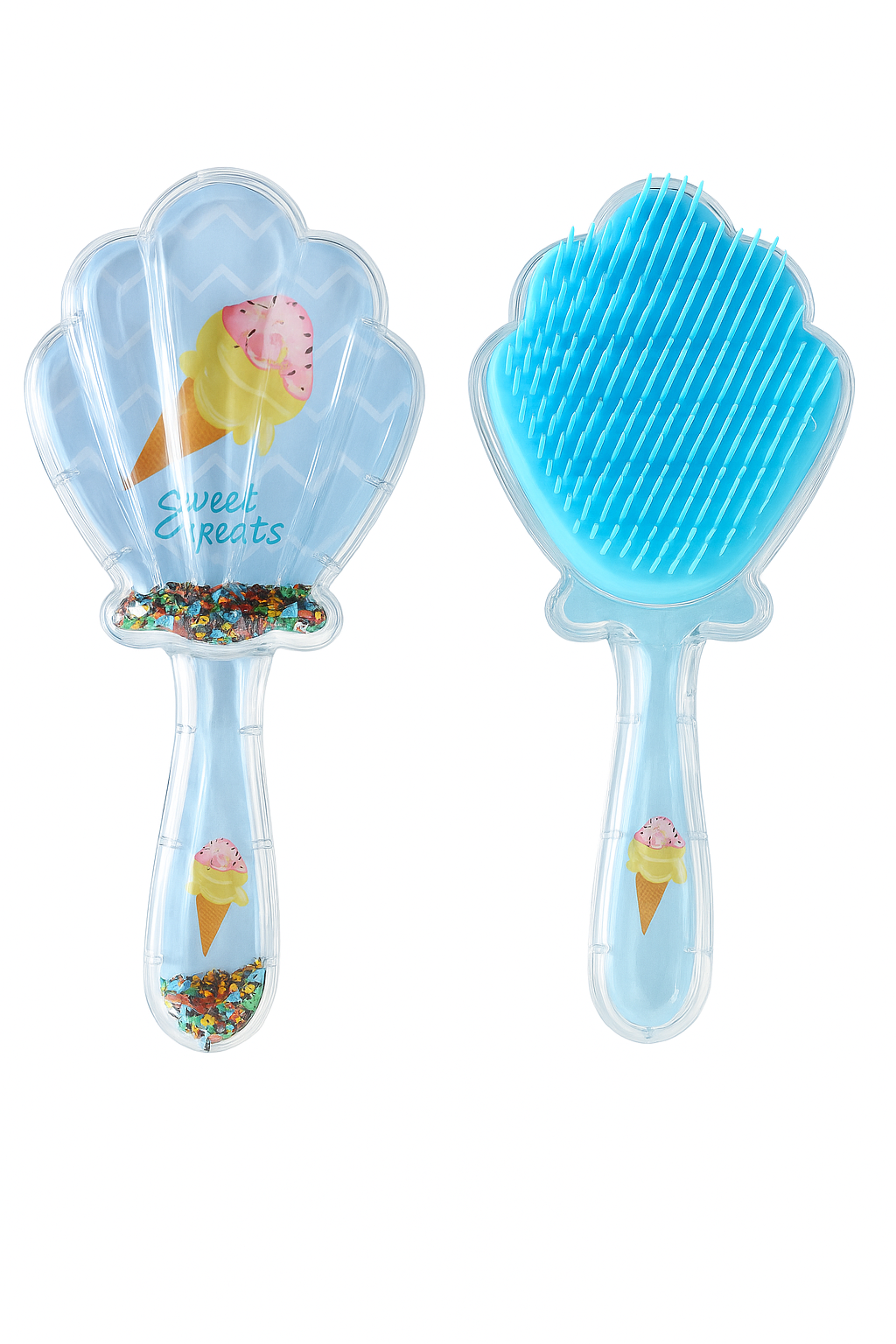 Glittery Shell Hairbrush | Enchanted Garden Design | Sparkle & Smooth Hair Brush | The Dazzling Detangling Hairbrush