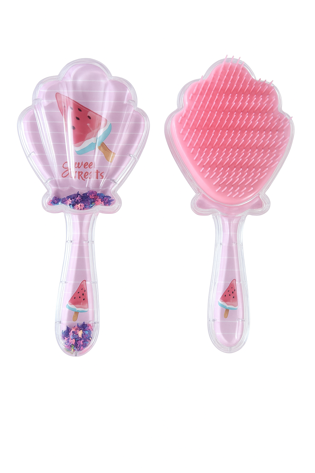Glittery Shell Hairbrush | Enchanted Garden Design | Sparkle & Smooth Hair Brush | The Dazzling Detangling Hairbrush