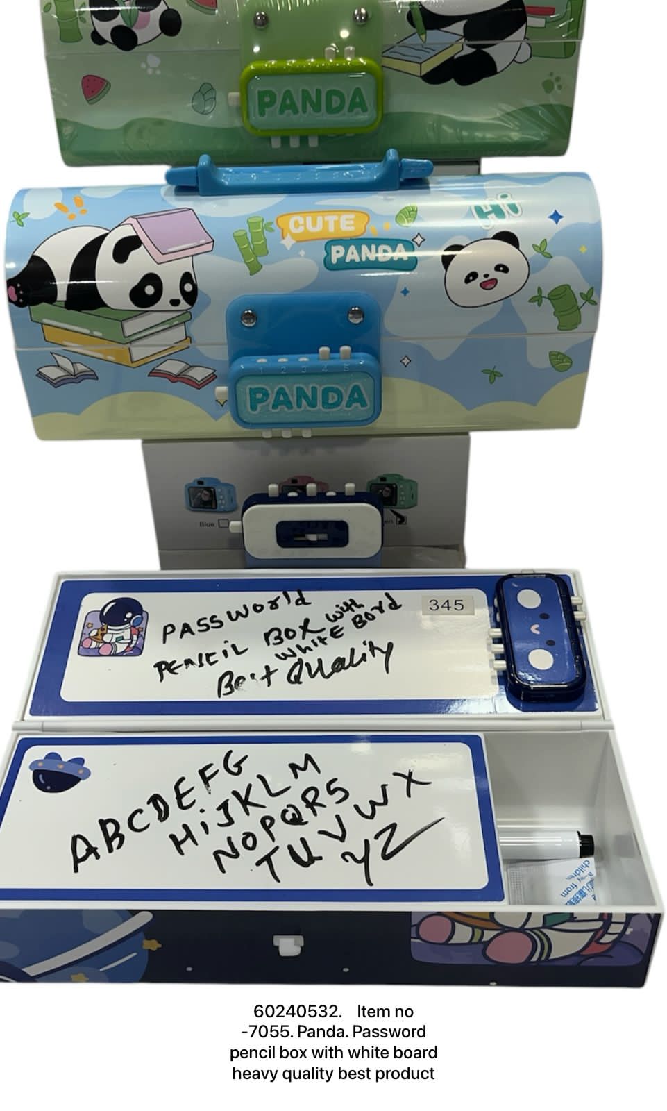 Stylish Password Lock Pencil Box for Kids – Multilayer Plastic Cartoon Pen Case (Unisex)