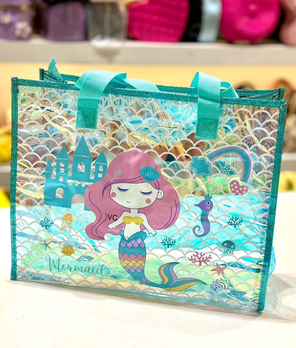 Mermaid Magic Holographic Tote Bag for Girls – Stylish & Compact