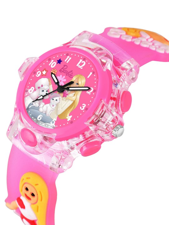 Girls Printed Dial & Straps Analogue Watch Barbie Pink