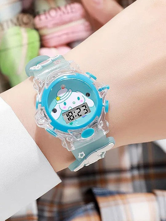 Kids - Girls Patterned Dial & Straps Digital Multi-Function Watch Cinna Blue