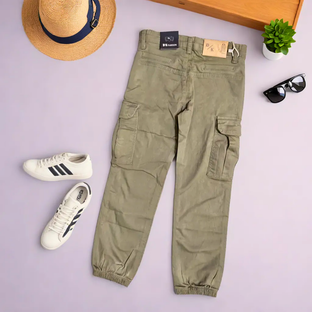 Kids' Khaki Joggers with Two Side Pockets