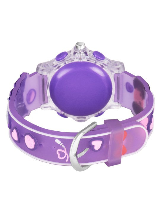 Girls Patterned Dial & Straps Digital Multi-Function Watch - Kuromi Purple