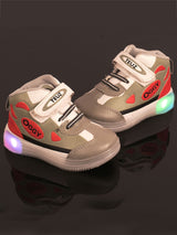 Kids' Grey LED Sneakers with Velcro Fastening