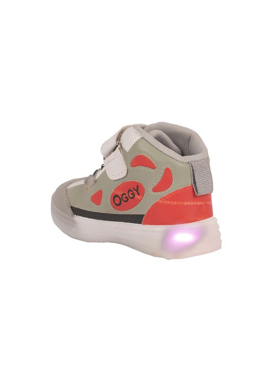 Kids' Grey LED Sneakers with Velcro Fastening