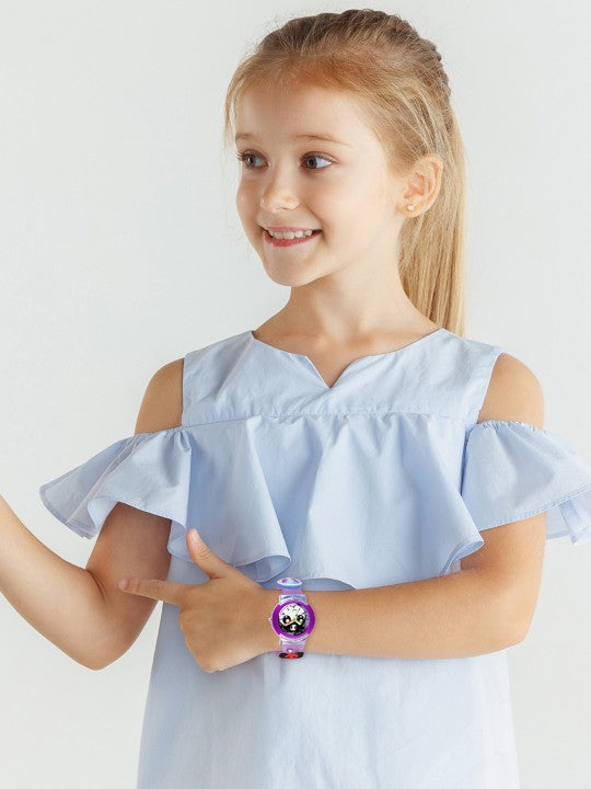 Girls Patterned Dial & Straps Analogue Watch Kuromi Purple