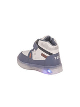 Kids' Blue Colourblocked LED Sneakers with Velcro Fastening