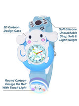 Girls Patterned Dial & Straps Analogue Watch Cinna Blue