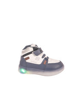 Kids' Blue Colourblocked LED Sneakers with Velcro Fastening