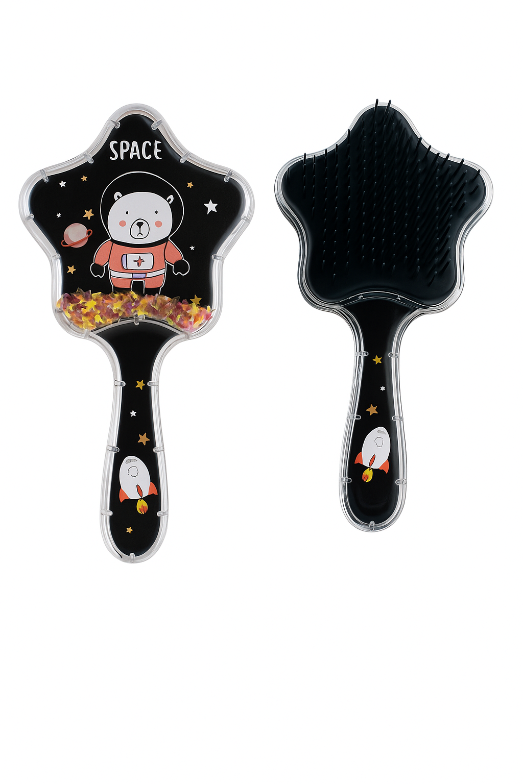 Whimsical Shell Glitter Hairbrush Collection | Magical Ocean Sparkle Detangling Brushes | Cute & Colourful Seashell Hairbrushes for Kids