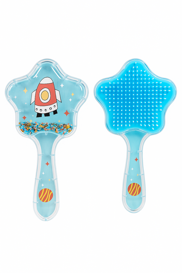 Whimsical Shell Glitter Hairbrush Collection | Magical Ocean Sparkle Detangling Brushes | Cute & Colourful Seashell Hairbrushes for Kids