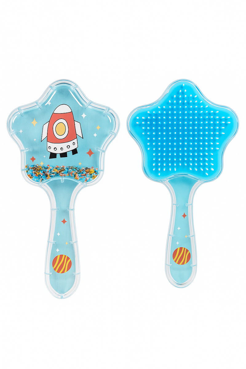 Whimsical Shell Glitter Hairbrush Collection | Magical Ocean Sparkle Detangling Brushes | Cute & Colourful Seashell Hairbrushes for Kids