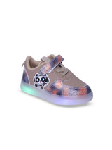 Unisex Kids PU Sneakers – Brown with Velcro Fastening and LED Lights