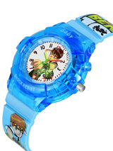 Boys Printed Dial & Rubber Strap Analogue Watch - Ben10 SkyBlue