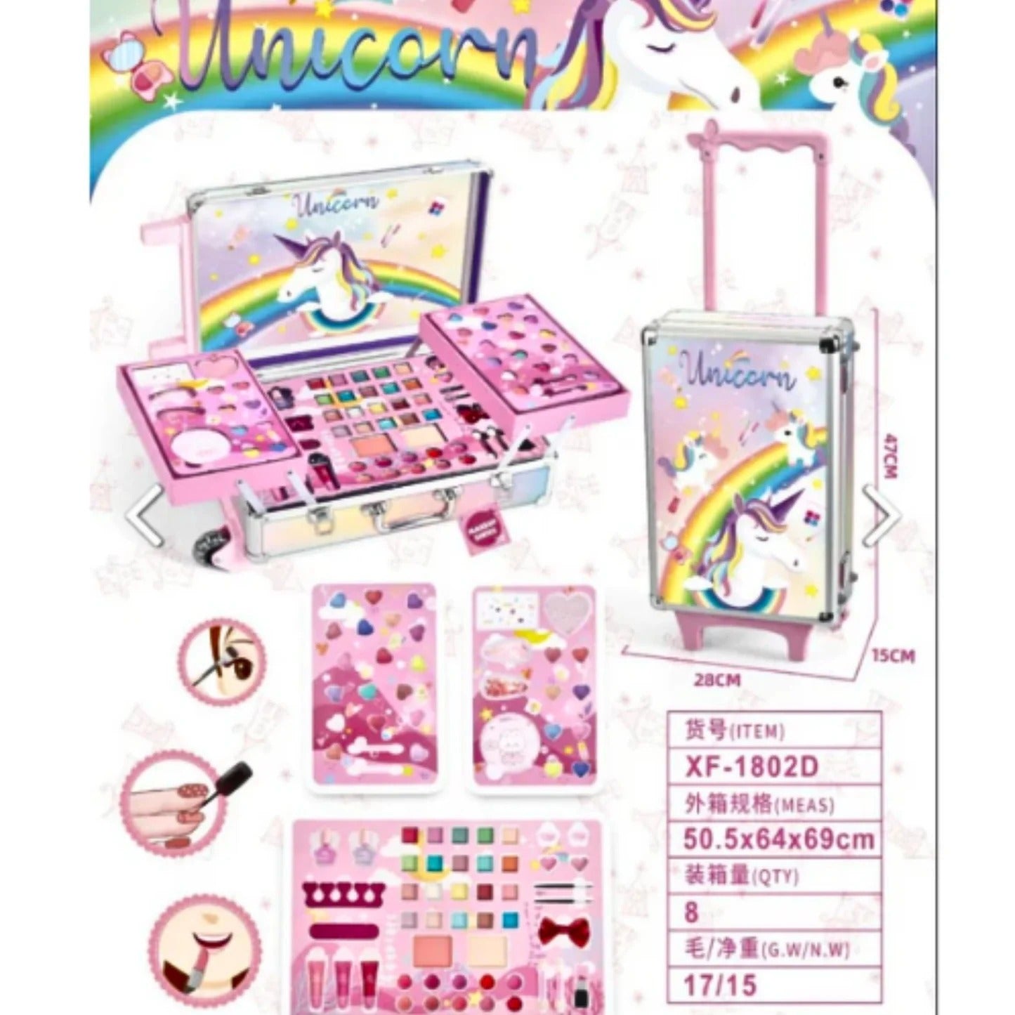 Magical Girl Makeup Trolley Collection | Fantasy Friends Makeup Trolley Set – Unicorn, Mermaid & Kuromi Editions