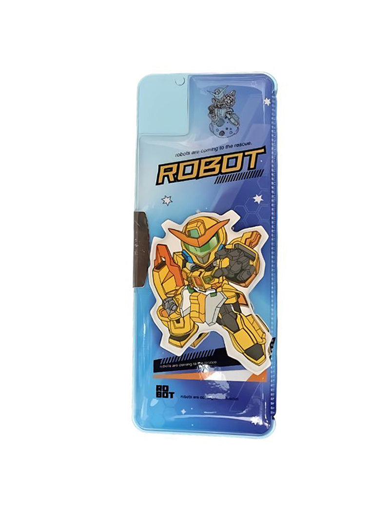 Kids Robot Pencil Box with Lock | Cartoon Robot Design Stationery Case for Boys & Girls | Multi-Compartment School Pencil Case (Red / Yellow Variants)