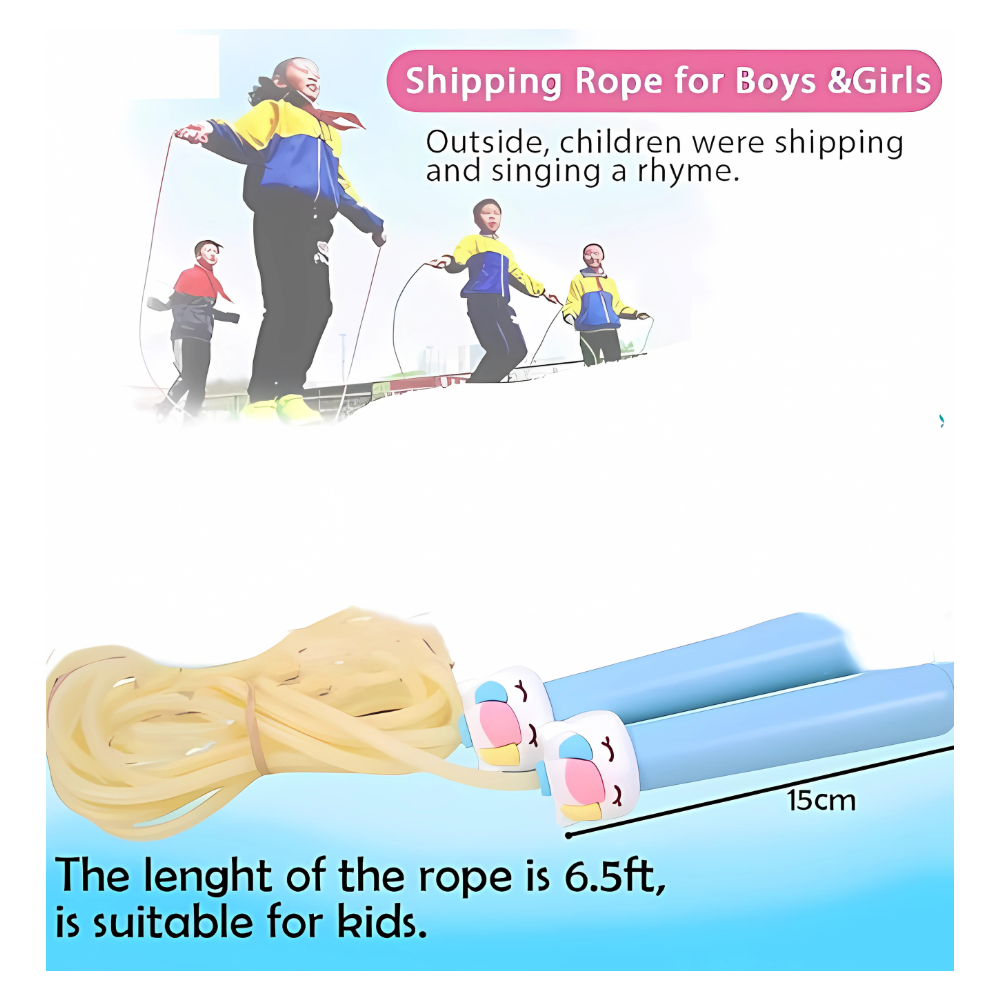 Kids Skipping Rope with Cute Cartoon Handle | Adjustable Jump Rope for Boys & Girls | Fun Indoor & Outdoor Fitness Toy